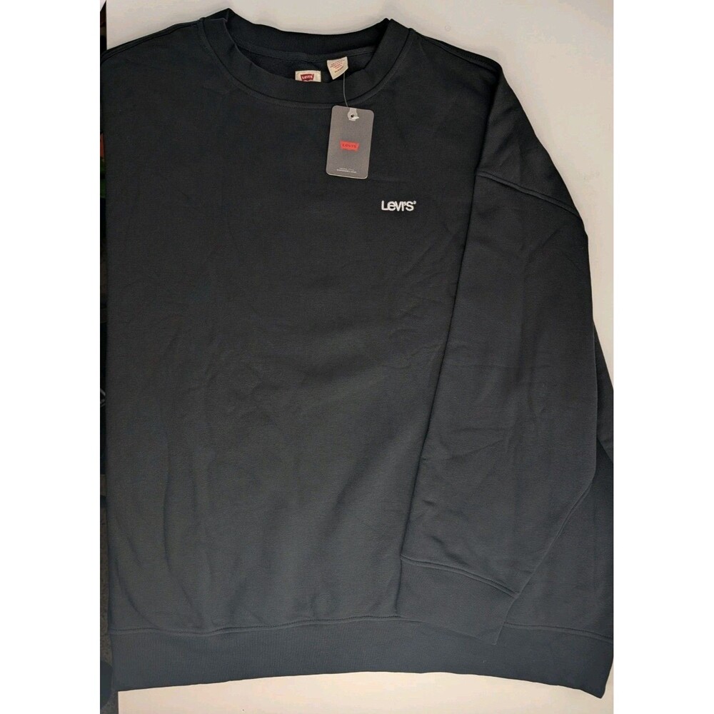 Levi's Red Tab Crewneck Sweatshirt Batwing Logo Black 6XL Big Tall Mens NWT